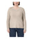 Mondetta Women's Beige Ribbed Long Sleeve Blouse