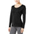 32 Degrees Women's Black Cozy Heat Long Sleeve Scoop Neck Base Layer Blouse