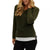 Hilary Radley Women's Olive Green V-Neck Layered Sweater
