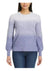Gloria Vanderbilt Women's Light Purple Ombre Crewneck Long Sleeve Sweater