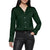 Express Women's Dark Green Satin Button Down Shirt
