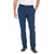 Navy blue pants worn by a person on a white background