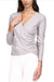 Michael Kors Women's Gray Ribbed Faux-Wrap Top |Michael Kors In Lebanon