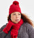 Style & Co Women's Red Shine Pom-Pom Cable Knit Beanie