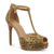 Thalia Sodi Women's Gold Chacey Embellished T-Strap Platform Pumps Heeled Sandals