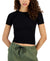 Hippie Rose Women's Black Crewneck Ribbed T-Shirt | Hippie Rose In Lebanon