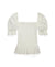 White blouse with puff sleeves on a white background