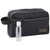 A dark navy blue toiletry bag with gray piping and a small clear plastic bottle, shown on a plain white background. The brand name 'SHEERY DELUXE' is visible on a small patch on the front of the bag.