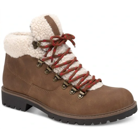 Sun & Stone Men's Brown Faux-Leather Fleece Boot ACS301(shoes60,61)