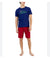 Club Room Men's Navy & Red Christmas Pajama Short Set | Club Room In Lebanon