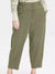 Knox Rose Women's Khaki Green Mid-Rise Tapered Fit Pants |Knox Rose In Lebanon