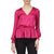 Michael Kors Women's Deep Fuchsia Jacquard Print Faux-Wrap Peplum Blouse | Michael Kors In Lebanon