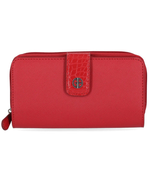 GIANI BERNINI Red Softy Leather All In One Wallet Red abb41