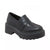 Black loafer shoe on a white background