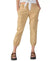 Beige cargo pants worn by a person on a white background