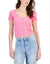 Hippie Rose Women's Pink Ribbed Super Soft Corset T-Shirt | Hippie Rose In Lebanon