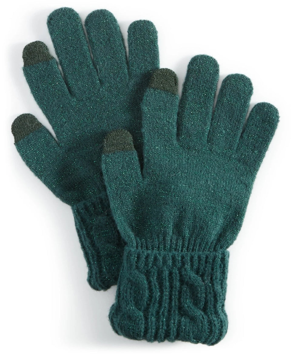 Style & Co Women's Pine Shine Cable Knit Tech Gloves | Style & Co In Lebanon