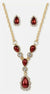 Holiday Lane Women's Red Gold-Tone Crystal Imitation Pearl Lariat Necklace & Earrings Set | Holiday Lane In Lebanon