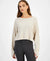 Id Ideology Women's Beige Waffle-Knit Drop Shoulder Blouse | Id Ideology In Lebanon