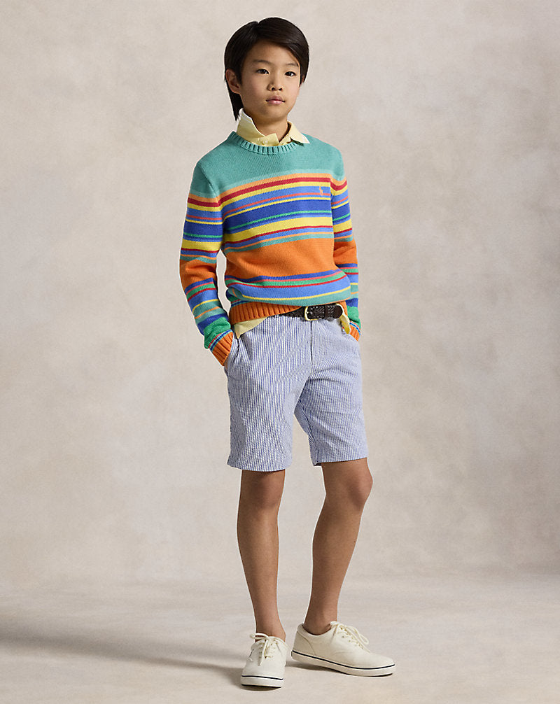 Polo Ralph Lauren Boy's Blue Seersucker Preppy Shorts | Polo Ralph Lauren In Lebanon