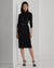 Lauren Ralph Lauren Women's Black Belted Mockneck Jersey Dress | Lauren Ralph Lauren In Lebanon