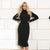 Sinsay Women's Black Fitted Silhouette & Turtle Neck Dress
