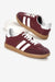 Tonny Black Burgundy White-Striped Gum Sole Sneakers | Tonny Black in Lebanon