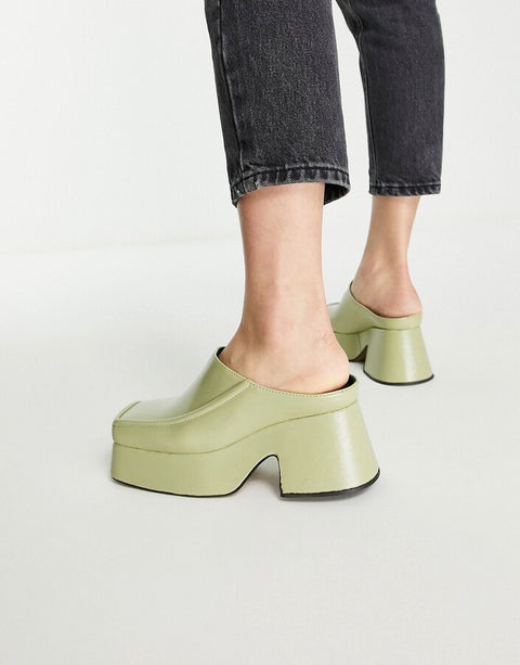Topshop  Women's Lime Green Heeled ANS220  (shoes 50) shr