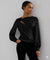 Lauren Ralph Lauren Women's Black Cutout Satin Charmeuse Blouse | Lauren Ralph Lauren In Lebanon