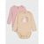 Sinsay Girl's Beige & Dusty Rose Lomg Sleeve Printed Bodysuit