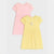 Sinsay Girl's Pink & Yellow Short Sleeve Ruffled 2-Pack Dress