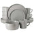 Elama Grey 16-Piece Stoneware Dinner Set