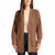 Max & Mia Women's Camel Long Sleeve Combed Cotton Cardigan