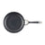 Black frying pan with a handle on a white background