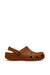 Brown clog shoe on a white background