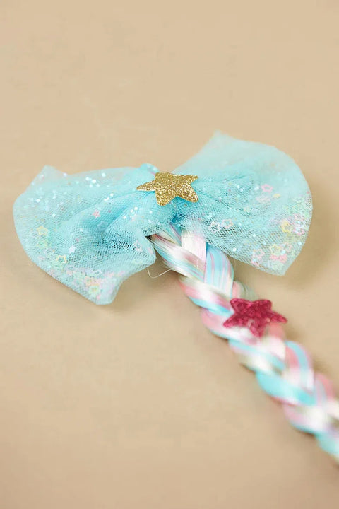 Fulla Moda Girl's Blue Ribbon Detail Braided  Hairclip 151952