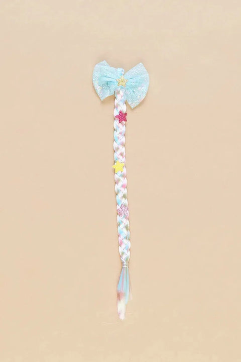 Fulla Moda Girl's Blue Ribbon Detail Braided  Hairclip 151952