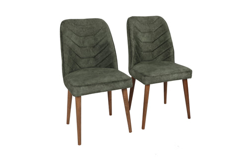 SD Home Walnut Dark Green Chair Set (2 Pieces) 974NMB1194