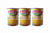 Three cans of Chtoura Fields Boiled Chickpeas in Brine, with product labels in Arabic.