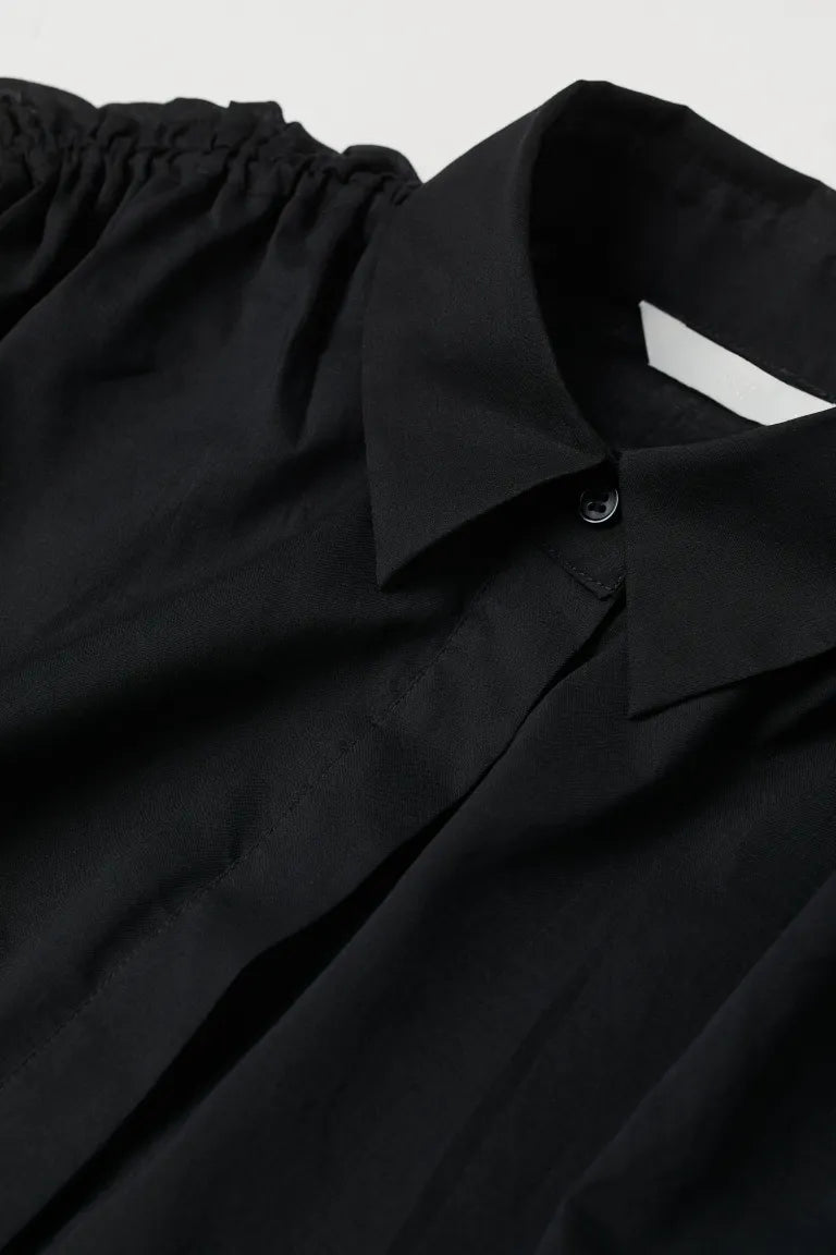 H&M Women's Black Sleeveless Cotton Shirt 0999704005 (FL126) shr