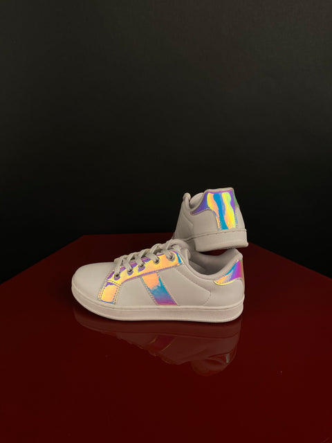 Graceland Girl's White Holographic Sneaker Shoes 5314105 (shr)