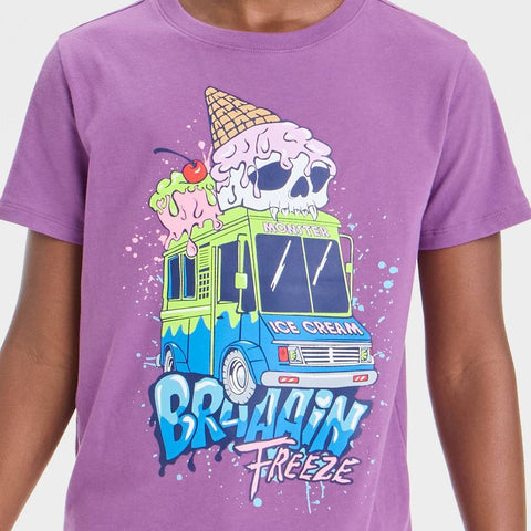 Cat & Jack Boy's Purple Short Sleeve 'Brain Freeze' Graphic T-Shirt | Cat & Jack In Lebanon