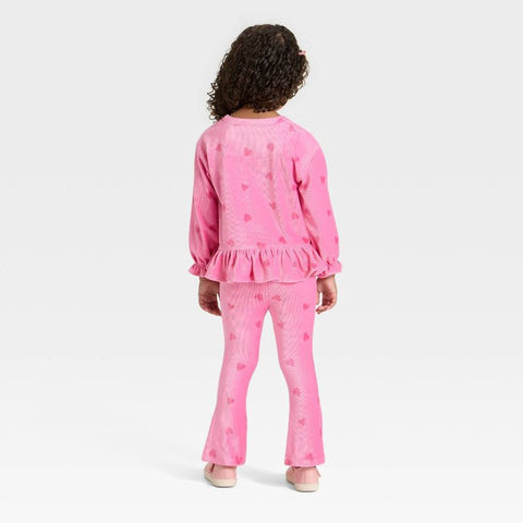 Bluey Girl's Fuchsia Bingo Ribbed Velour Top and Pants Set 2 Pieces  | Bluey In Lebanon