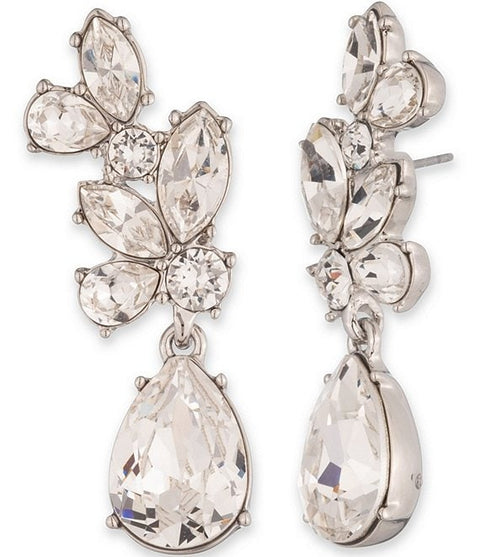 Givenchy Women's Silver Tone Multi-Clear Crystal Cluster Earrings  | Givenchy In Lebanon