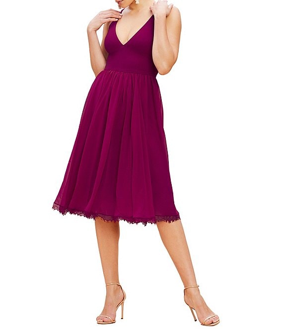 Dress the Population Women's Plum Dress ABF178 shr zone9