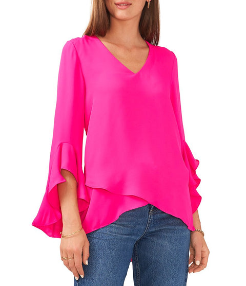 Vince Camuto Women's Fuchsia Front Tunic Blouse| Vince Camuto In Lebanon