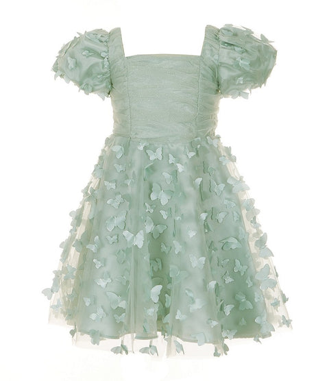 Rare Editions Girl's Sage Green 3D Butterfly Party Dress | Rare Editions In Lebanon