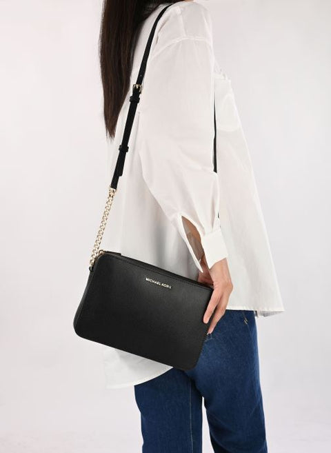Michael Kors Women's Black Gold Zipper Crossbody Bag | Michael Kors In Lebanon
