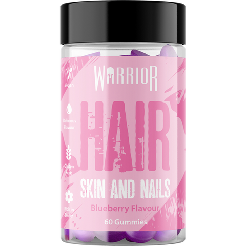 Warrior Hair Skin and Nails Blueberry Flavour Gummies 60Pcs