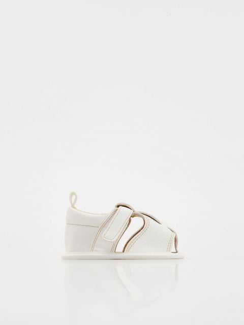 Reserved Baby Boy's White Faux Leather Sandal |Reserved In Lebanon
